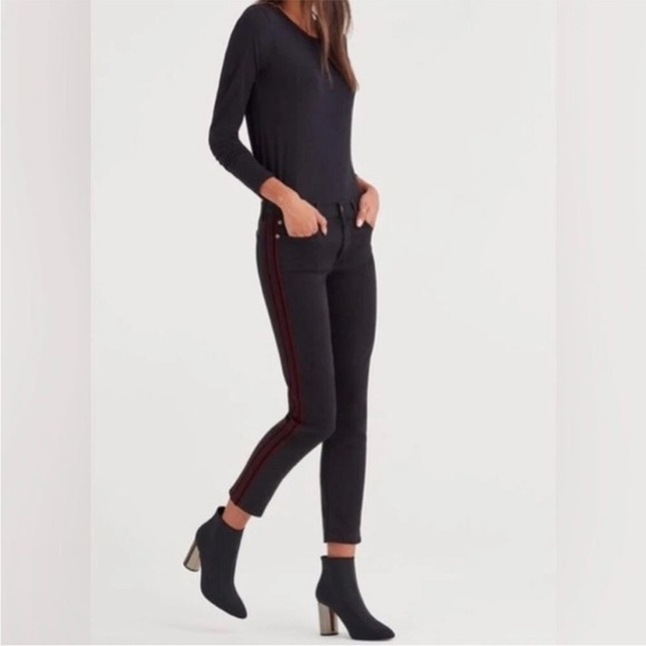 7 For All Mankind Blair High Rise Velvet Stripe Jeans size 31 - Picture 4 of 4